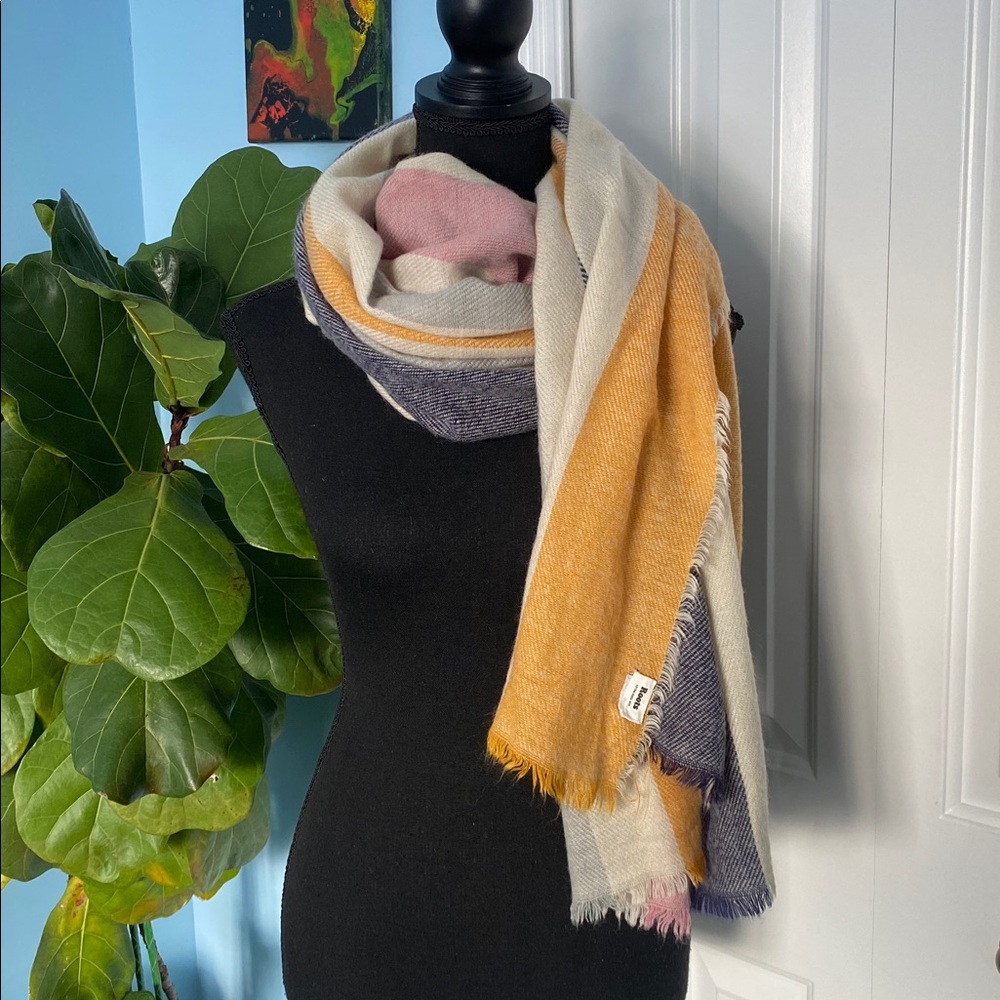 Roots Adorable Warm Large Striped Scarf Shawl